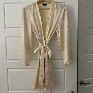 Soft, cream and floral robe